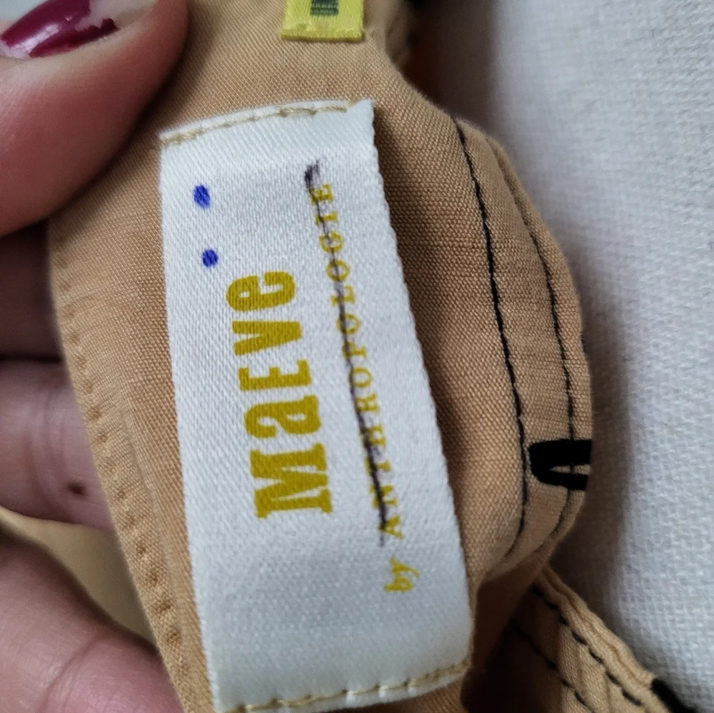 Anthropology/ Maeve Beige Floral Button-Front Jumpsuit - Picture 6 of 14